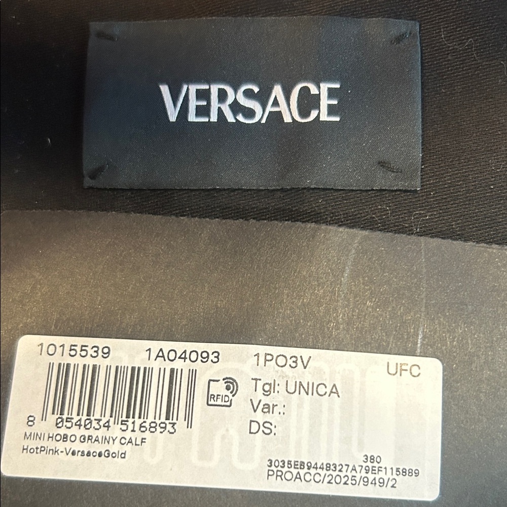 Versace Virtus Hot Pink Leather V-Emblem Shoulder Bag NWT with dust bag - Picture 2 of 10